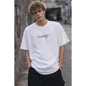 LONELY GHOST White Graphic Y2K Clown T Shirt Tee Top  Mens Size Large